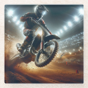 Dessous-de-verre En Verre Concurrence MotoCross très Cool Rendu numérique