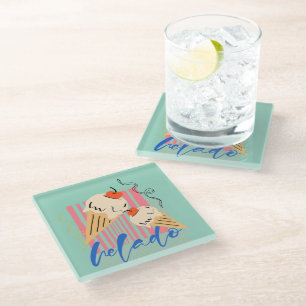 Dessous-de-verre En Verre Cônes de glace italiens rétro