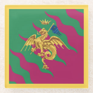 Dessous-de-verre En Verre Contrada del Drago (Dragon) Palio di Siena