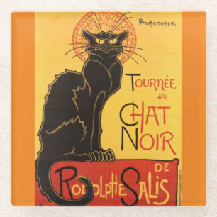 Dessous-de-verre En Verre Conversation Noir Steinlen Belle Epoque Art Vintag