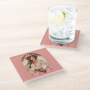 Dessous-de-verre En Verre Coquette Cowgirl Western Mode Portrait