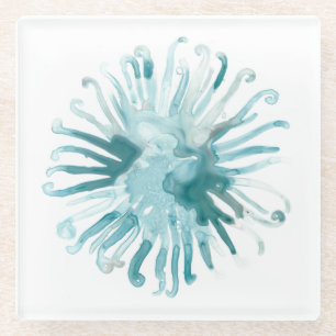 Dessous-de-verre En Verre Corail d'aquarelle - bleu 2