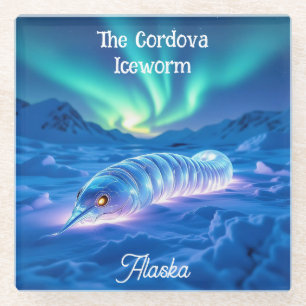 Dessous-de-verre En Verre Cordova Iceworm Alaska Souvenir