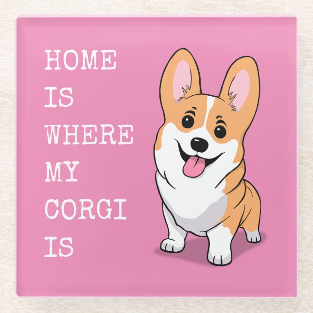 Dessous-de-verre En Verre Corgi (Devant)