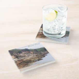 Dessous-de-verre En Verre Coruna, Espagne   Plage pittoresque Avec Falaise R