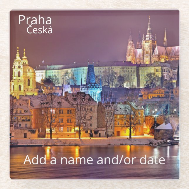 Dessous-de-verre En Verre Cosster en verre de Prague (Devant)