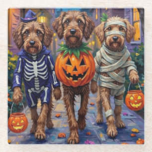Dessous-de-verre En Verre Costumes d'Halloween pour Griffon d'arrêt à poil d
