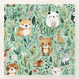 Dessous-de-verre En Verre Cottage coeur fleuri campagne verdoyante décoratio