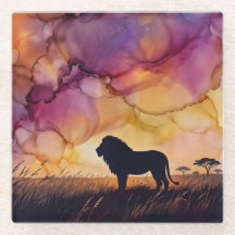 Coucher de soleil sur la savane