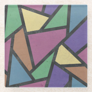 Dessous-de-verre En Verre Couleurs arc-en-ciel en mosaïque motif