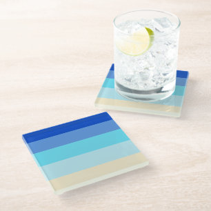 Dessous-de-verre En Verre Couleurs de la merGrandes Motifs Carreaux en céram