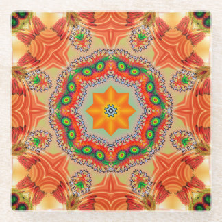 Dessous-de-verre En Verre Couleurs d'énergie vibrantes : design mandala.