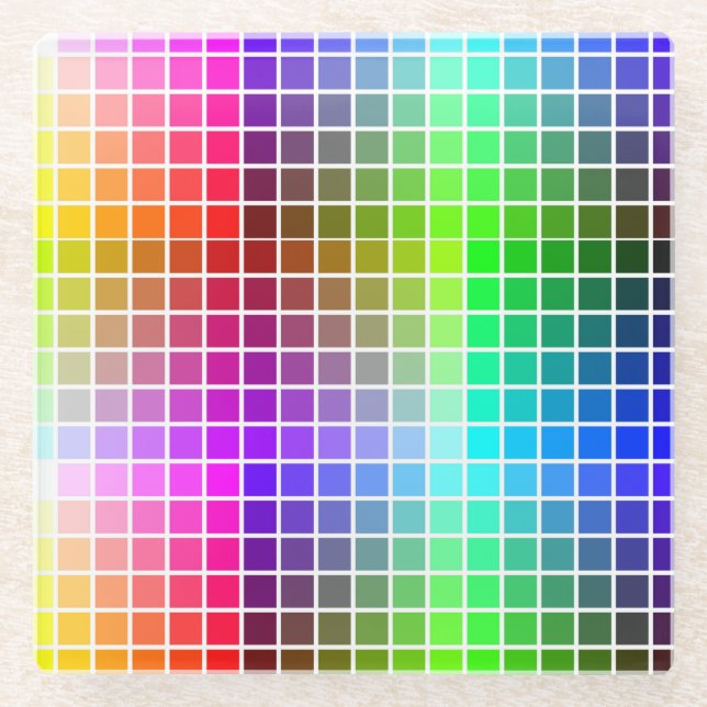 Dessous-de-verre En Verre Couleurs HTML Websafe (Devant)