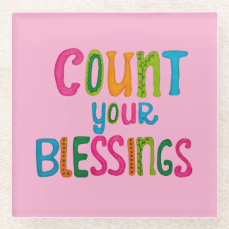 Dessous-de-verre En Verre Count your Blessings