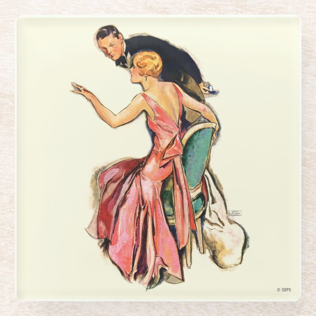 Dessous-de-verre En Verre Couple engagé (Devant)