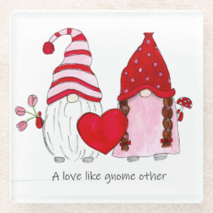 Dessous-de-verre En Verre Couple Valentine Un amour comme un gnome autre