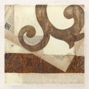 Dessous-de-verre En Verre Coupure de journal vintage