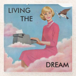 Dessous-de-verre En Verre Cour rapportant de rétros dessous de verre