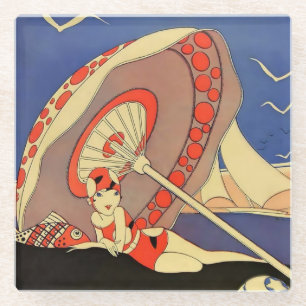 Dessous-de-verre En Verre Couverture du magazine «Bathing Beauty» par J Carl