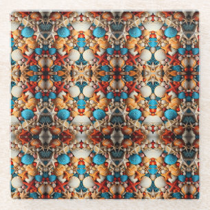 Dessous-de-verre En Verre Couverture Sherpa Mosaïque Coquillages