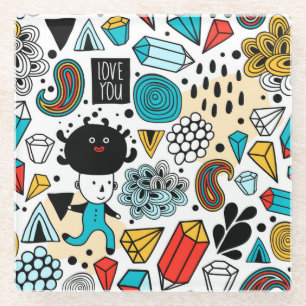 Dessous-de-verre En Verre Crazy head