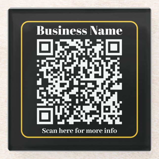 Dessous-de-verre En Verre Créer un code QR d'entreprise instantanément scann (Devant)