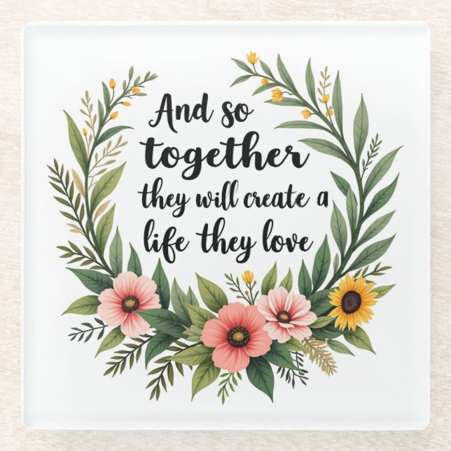 Dessous-de-verre En Verre Créer une vie qu'ils aiment (Devant)