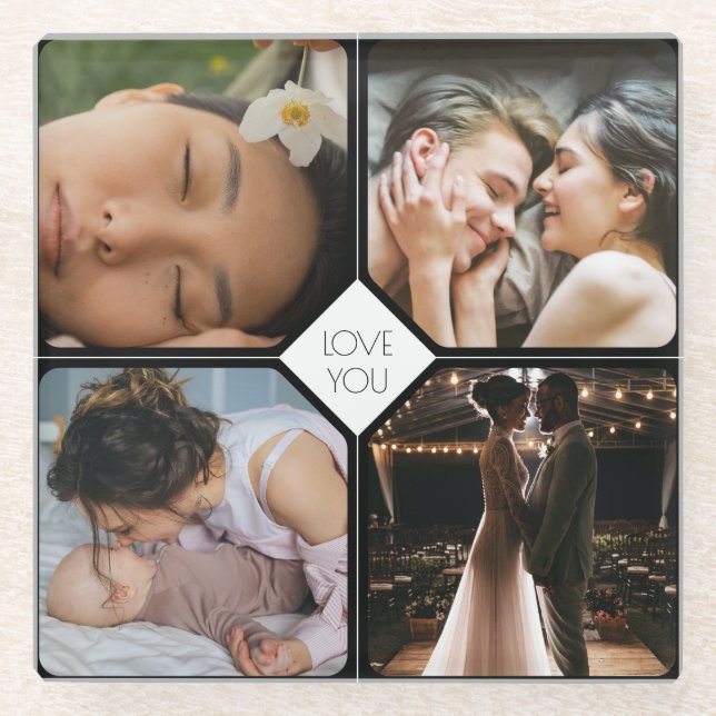 Dessous-de-verre En Verre Créez vos propres 4 photos (Devant)