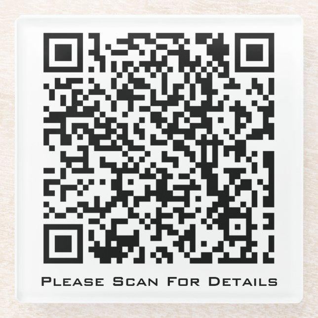 Dessous-de-verre En Verre Créez votre propre code QR professionnel (Devant)