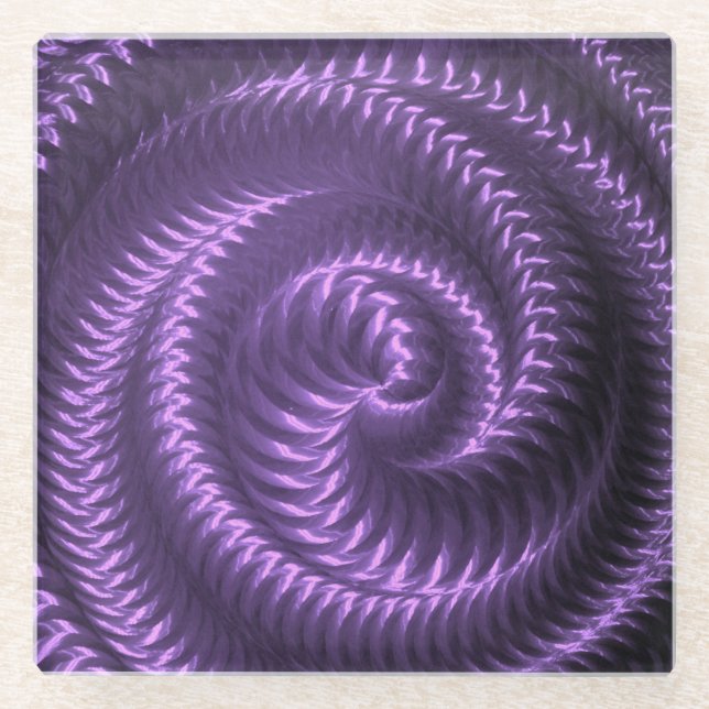 Dessous-de-verre En Verre Créez votre propre spirale métallique - violet (Devant)