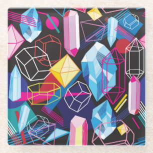 Dessous-de-verre En Verre Cristaux colorés, abstrait foncé arrière - plan