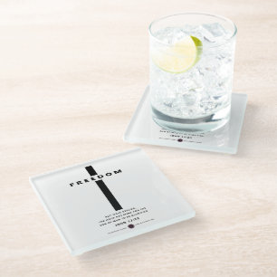 Dessous-de-verre En Verre Croix de la liberté