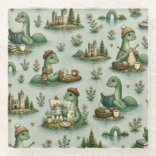 Dessous-de-verre En Verre Cryptides cosy Nessie Monstre du Loch Ness loisirs