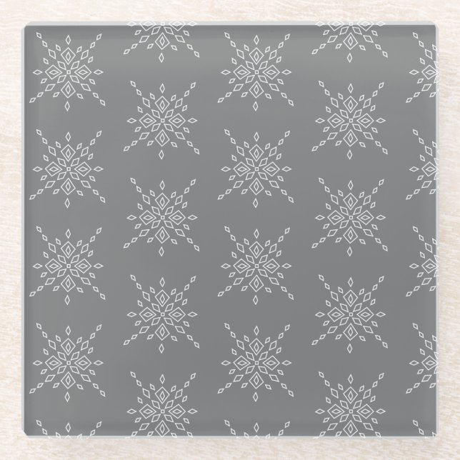 Dessous-de-verre En Verre Crystalized Snowflake (Devant)