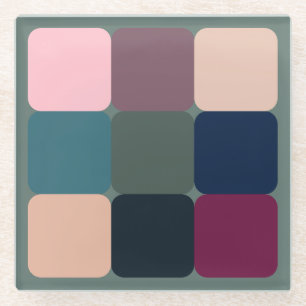 Dessous-de-verre En Verre Cubes colorés