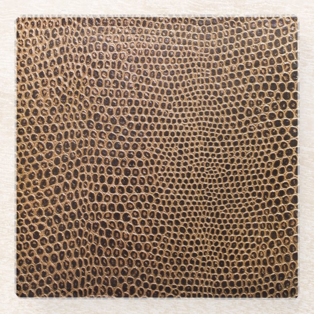 Dessous-de-verre En Verre Cuir foncé : Élégant Arrière - plan simple (Devant)