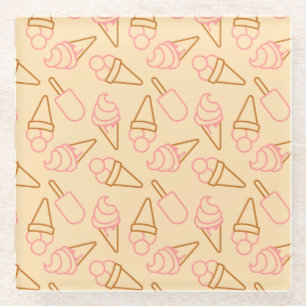 Dessous-de-verre En Verre Cuisine estivale avec contours de glace