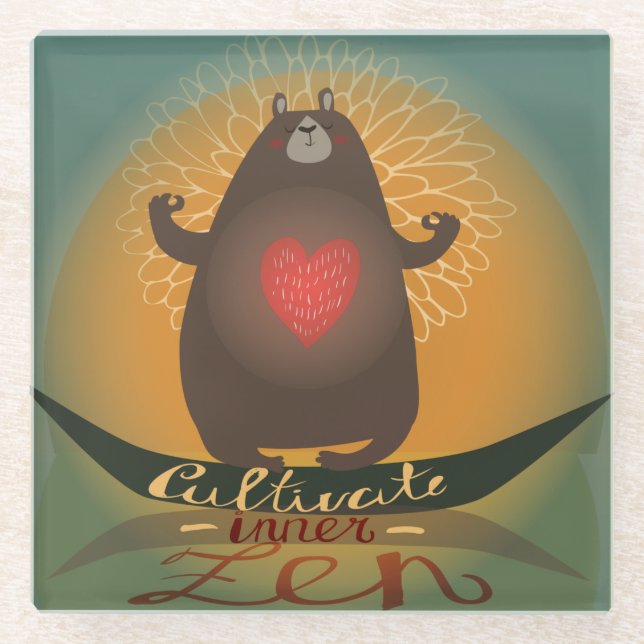 Dessous-de-verre En Verre Cultiver le Zen intérieur (Devant)