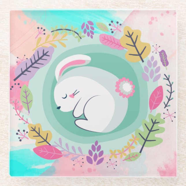 Dessous-de-verre En Verre Cute Bunnн (Devant)