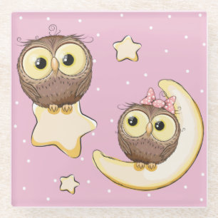 Dessous-de-verre En Verre Cute Owl