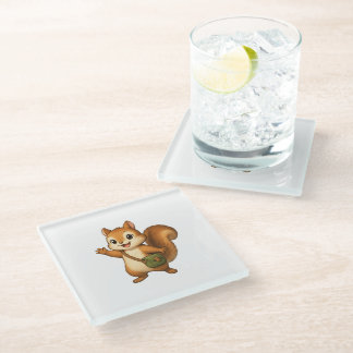 Dessous-de-verre En Verre Cute Squirrel Coaster – Okojo and Friends