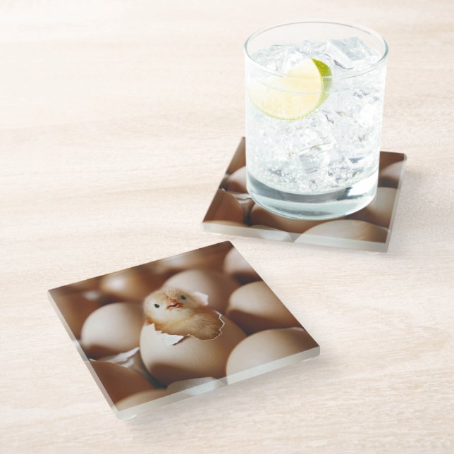 Dessous-de-verre En Verre Cutest Baby Animals | New Baby Chick (Incliné)