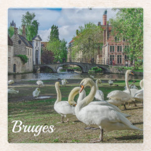 Dessous-de-verre En Verre Cygnes blancs à Bruges
