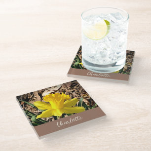 Dessous-de-verre En Verre Daffodile de printemps jaune dans le jardin Nom pe