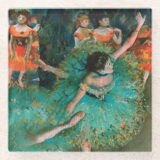 Dessous-de-verre En Verre Danseurs en vert par Edgar Degas (Devant)