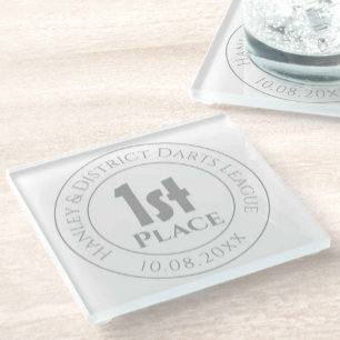 Dessous-de-verre En Verre Darts Team Darts Player 1er prix Trophée Award