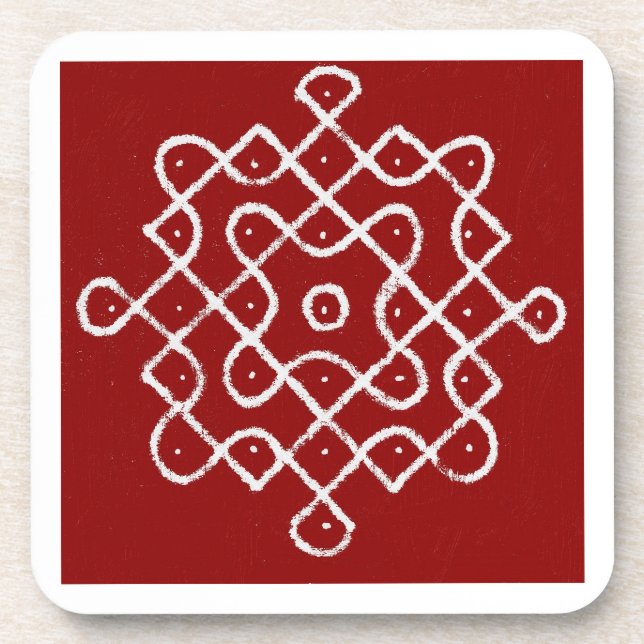 Dessous de verre en verre de Kolam Rangoli (Devant)