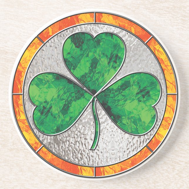 Dessous de verre en verre de shamrock (Devant)