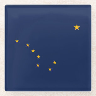 Dessous-de-verre En Verre Décor de conception du drapeau de l'État de l'Alas