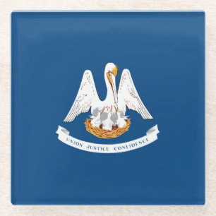 Dessous-de-verre En Verre Décor de conception du drapeau d'État de Louisiane